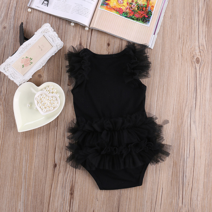 Little Black Dress Tutu Romper for Baby & Toddler Girls, Black / 6 Mo