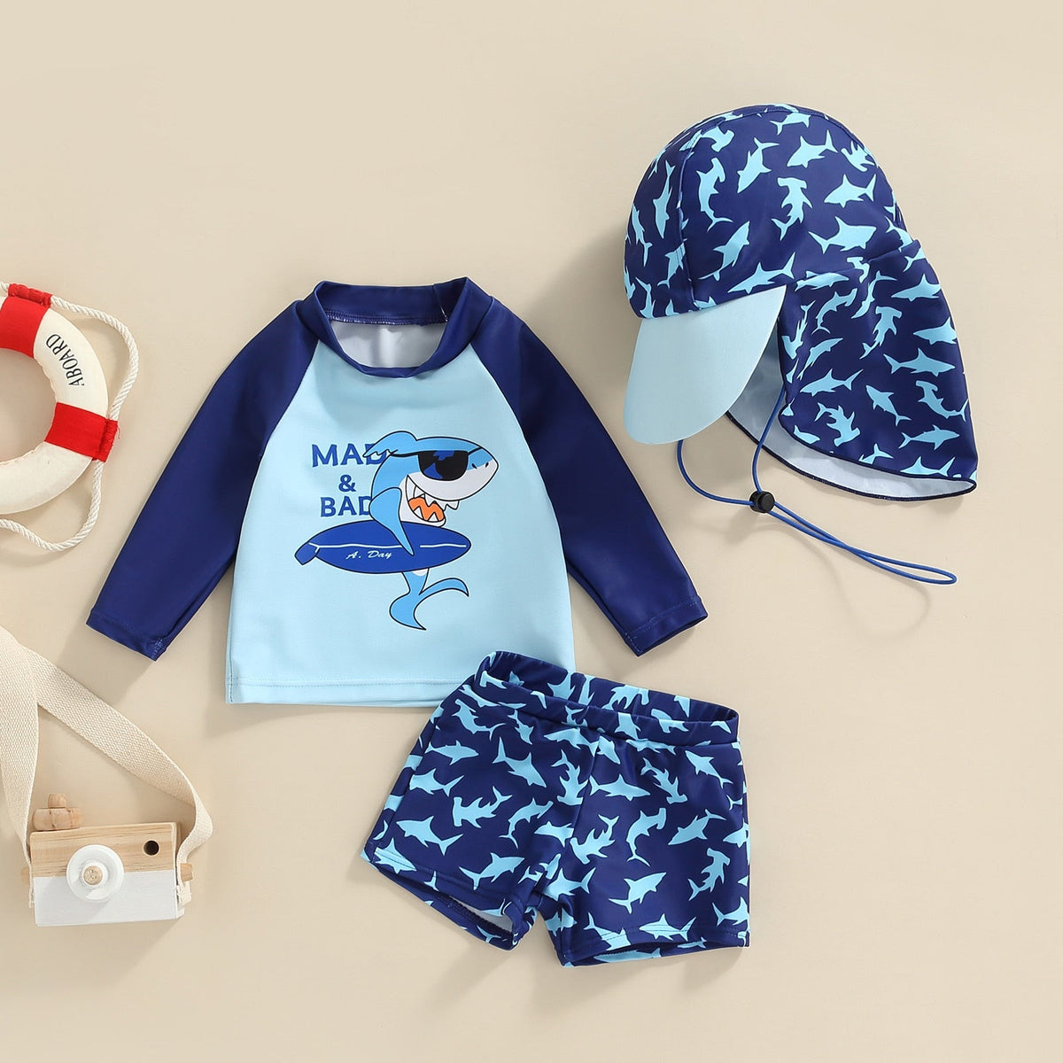 Shark Boy Swim Suit Set for Baby & Toddler Boys Bitsy Bug Boutique