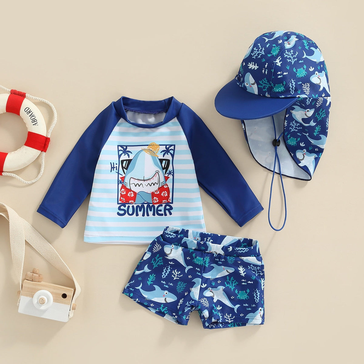 Shark Boy Swim Suit Set for Baby & Toddler Boys Bitsy Bug Boutique