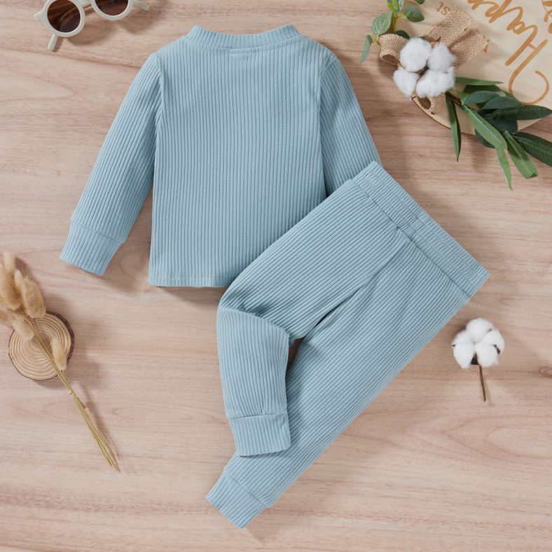 Ribbed Solid Jogger Set for Toddler Boys Bitsy Bug Boutique