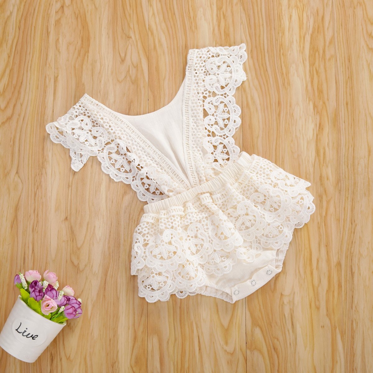 Summer Lace Romper for Baby & Toddler Girls Bitsy Bug Boutique