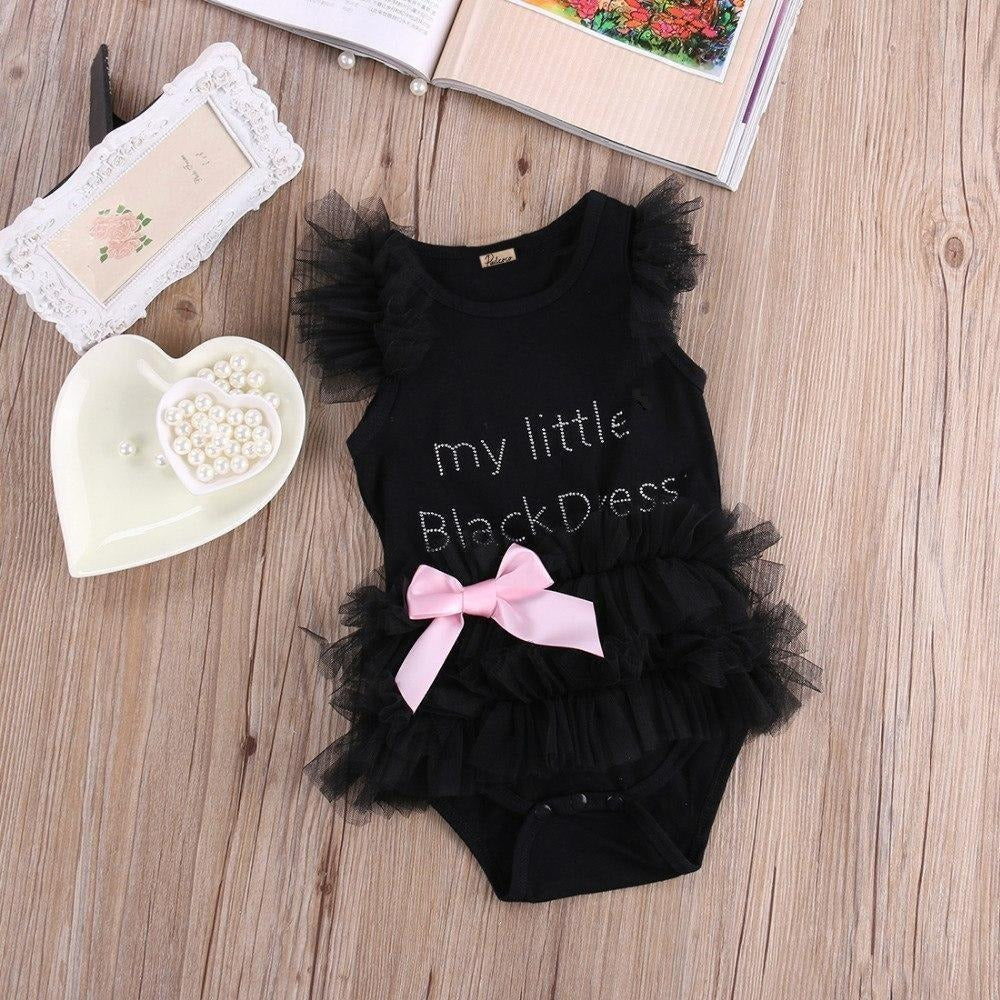 Little Black Dress Tutu Romper for Baby & Toddler Girls, Black / 3 Mo