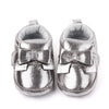 Metallic Bow Baby Shoes