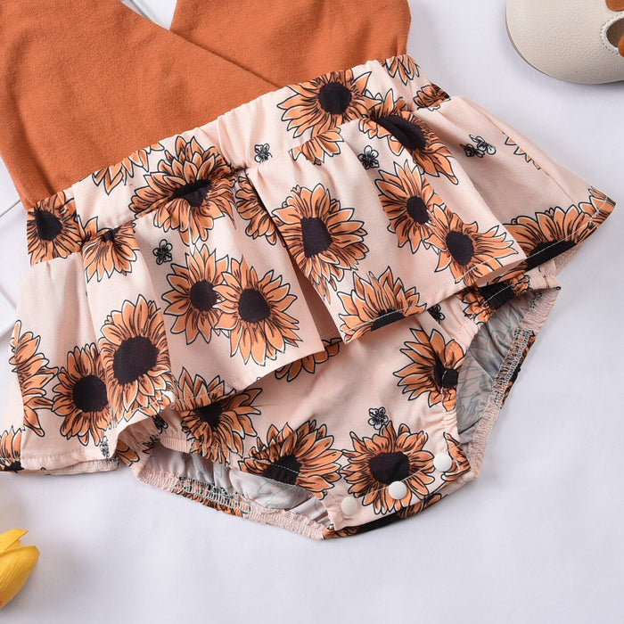 Sunflower Skirt Halter Romper