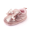 Metallic Bow Baby Shoes