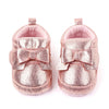 Metallic Bow Baby Shoes