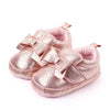 Metallic Bow Baby Shoes