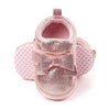 Metallic Bow Baby Shoes