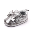 Metallic Bow Baby Shoes