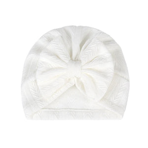 Solid Knit Bow Hat