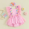 Bubble Gum Pink Flower Romper & Headband