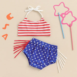 Tassel Stars & Stripes 2 Piece Swimsuit