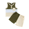 Patched Color Pocket Tank & Shorts