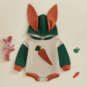 Carrot Bunny Ear Hoodie Onesie