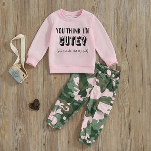You Think I'm Cute Camouflage Cargo Pants Outfit