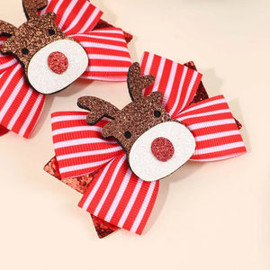 2 Pack Reindeer Christmas Bows