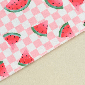 Hooded Checker Watermelon Swimsuit Cover Up