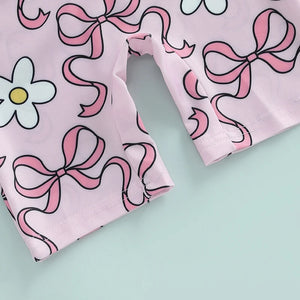 Summer Pink Long Sleeve Swimsuit & Hat