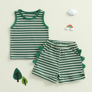 Striped Dino Spike Shorts Outfit
