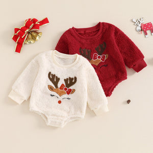 Fleece Christmas Deer Onesie