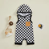 Hooded Checkered Romper