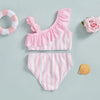 Pink Rose Striped Bikini