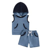 Solid Hoodie Top & Shorts