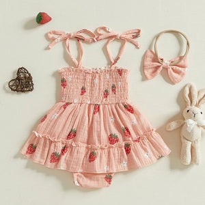 Summer Strawberry Flower Dress