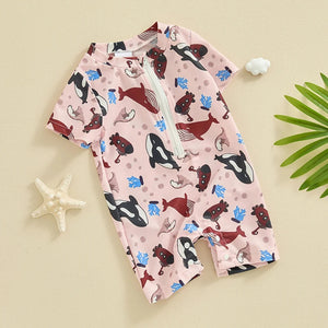 Summer Beach Short Sleeve Swimsuit