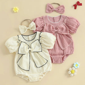Elegant Ellie Bow Romper & Headband