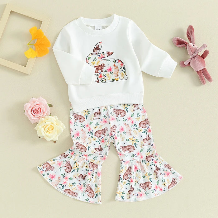 Floral Bunny Flare Pants Outfit