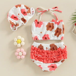 Flower Baby Swimsuit & Hat