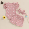 Ruffled Ribbed Bow Outfit