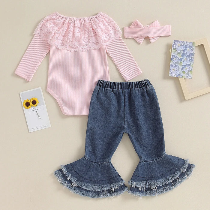 Lia Lace Bell Bottoms Outfit & Bow