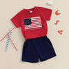 USA Fuzzy Flag T-shirt & Shorts