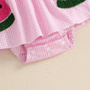 Plaid Watermelon Ruffle Dress & Bow