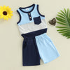 Patched Color Pocket Tank & Shorts