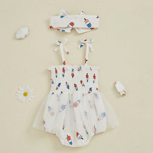 USA Ice Pop Skirt Romper & Bow