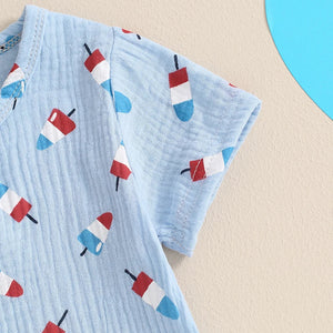 Ice Pop Summer Button Shirt & Shorts