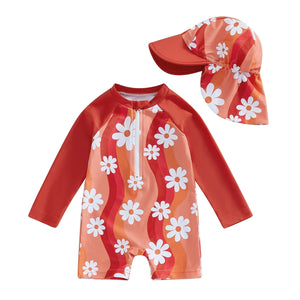 Long Sleeve Summer Swimsuit & Hat