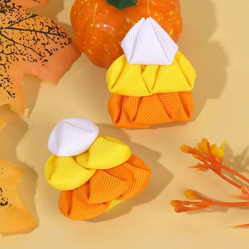 2 Pack Candy Corn Hair Clips