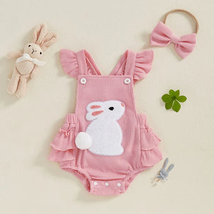 Pink Ruffles Bunny Romper & Bow