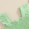 Plaid Avocado Ruffle Dress & Bow