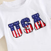 Embroidered USA T-shirt & Shorts