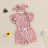 Ruffled Ribbed Bow Outfit