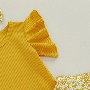 Ruffled Yelena Floral Outfit & Headband