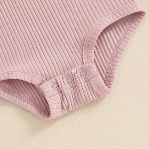 Solid Ribbed Ruffles Onesie