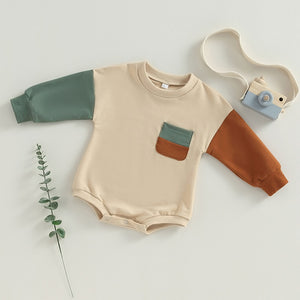 Color Patch Long Sleeve Onesie