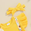 Sunflower Ruffle Romper & Bow