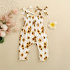 Shoulder Tie Sunflower Romper